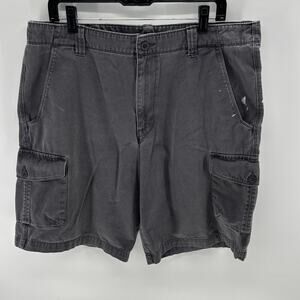 The North Face Men's W36 Gray Cargo Shorts with paint stain